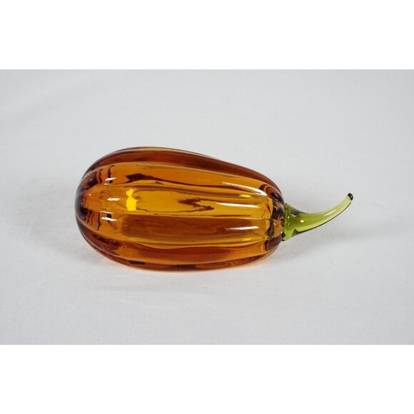Viking Glass Gourd Amber Orange 6" Inch Paperweight #7920 RARE Vintage MCM